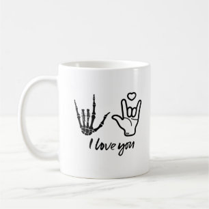 Mug Forme des mains - Squelette Mains du coeur