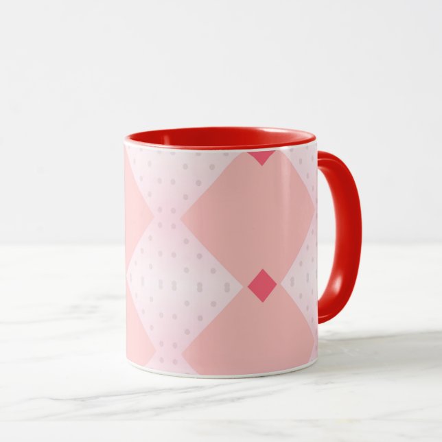 Mug Forme géométrique Arrière - plan à motif rose roug (Devant droit)