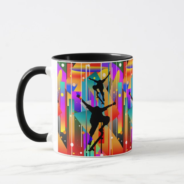 Mug Forme Géométrique Skateboarding Abstrait (Gauche)