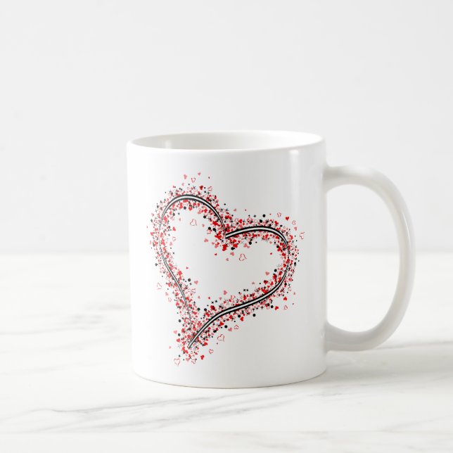 Mug Forme graphique de coeur composée de beaucoup de (Droite)