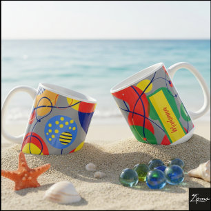 Mug Formes abstraites de couleur primaire de fond gris