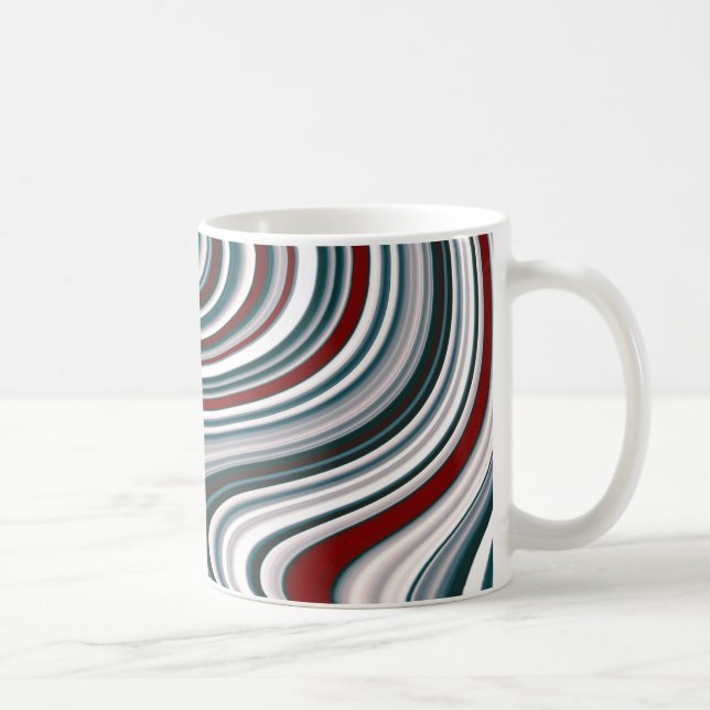 Mug Formes Abstraites de Courbe Rouge Marron et Bleu T (Droite)
