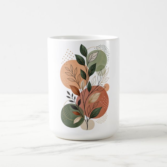 Mug Formes Abstraites Modernes en Terracotta et Botani (Centre)