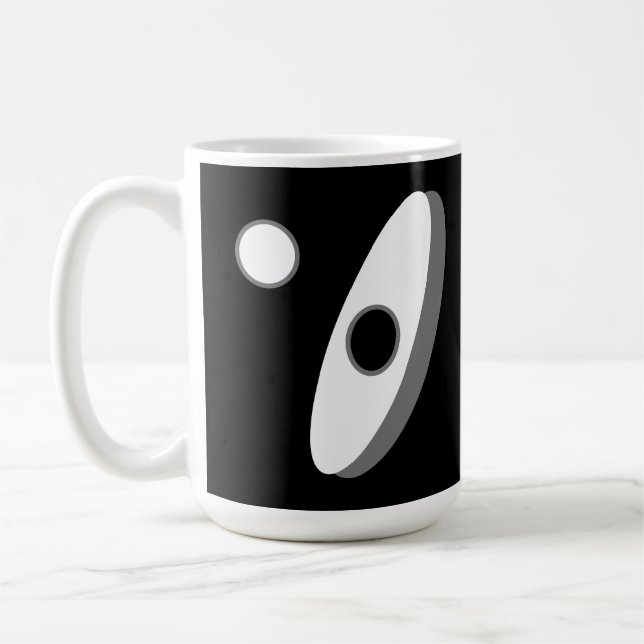 Mug Formes abstraites modernes sur fond noir et blanc (Gauche)