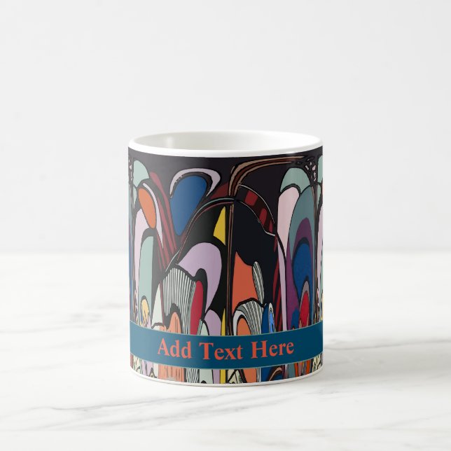 Mug Formes Abstraites, Style Matisse, ajouter du texte (Centre)