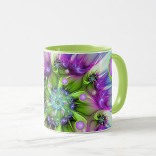 Mug Formes arrondies de spirale colorées Art fractal A