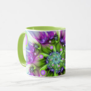 Mug Formes arrondies de spirale colorées Art fractal A