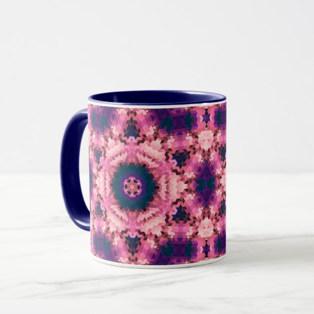 Mug formes arrondies mandala kaléidoscope Abstraites (Devant gauche)
