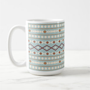 Mug Formes aztèques Grand motif rouille crème bleu sar