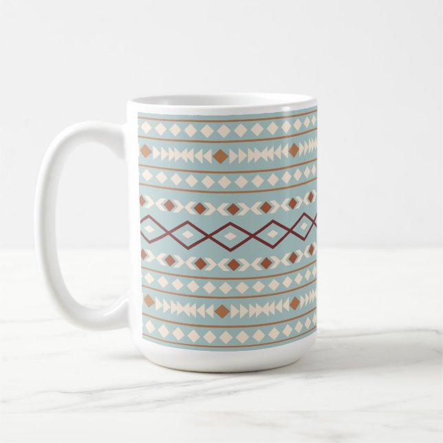 Mug Formes aztèques Grand motif rouille crème bleu sar (Gauche)