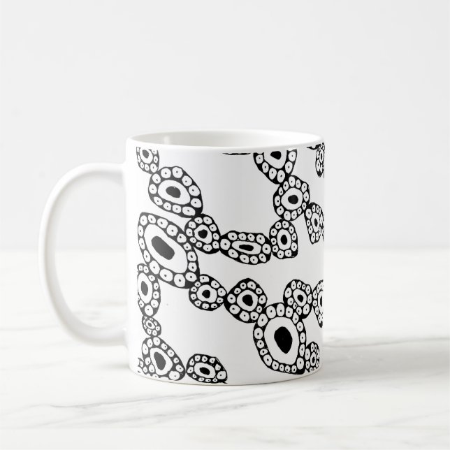 Mug Formes de blobs de cercle aléatoires abstraites (Gauche)