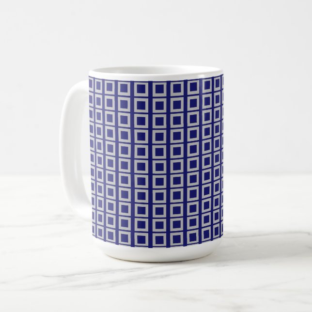 Mug Formes de Carré bleu nuit (Devant gauche)