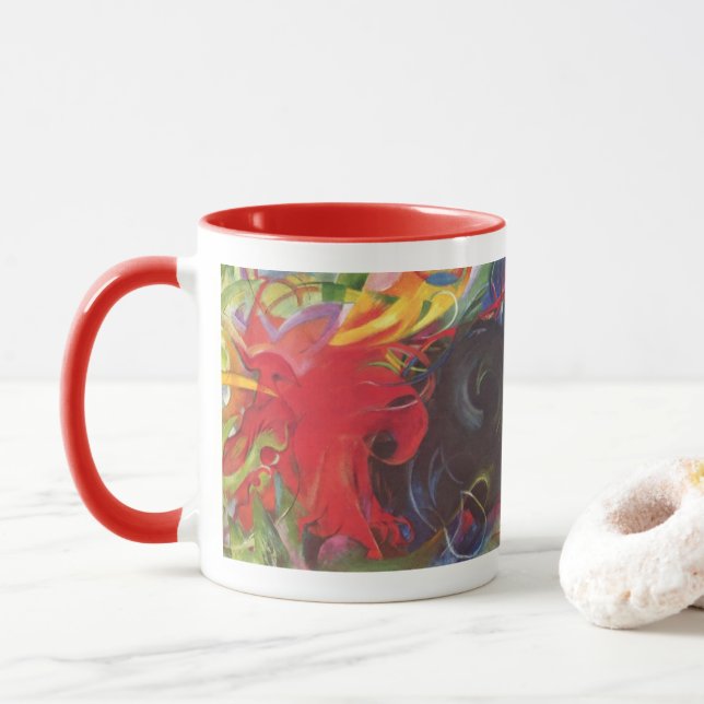 Mug Formes de combat par Franz Marc, Art ancien de qua (Avec donut)