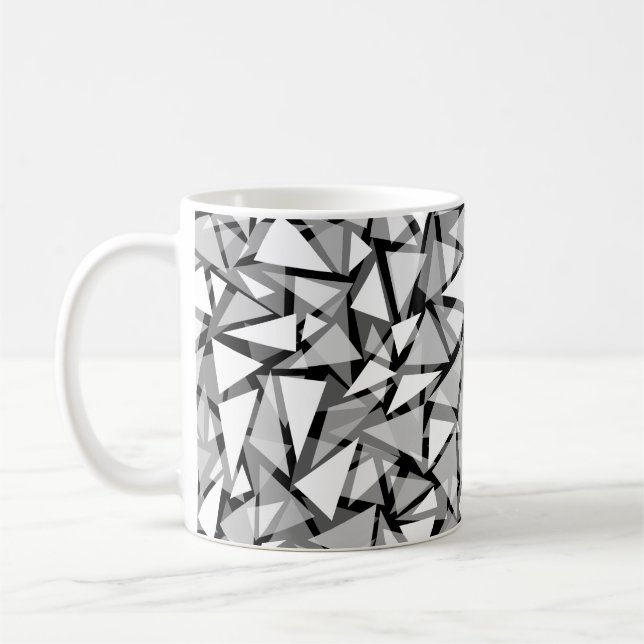 Mug formes de triangles géométriques gris (Gauche)