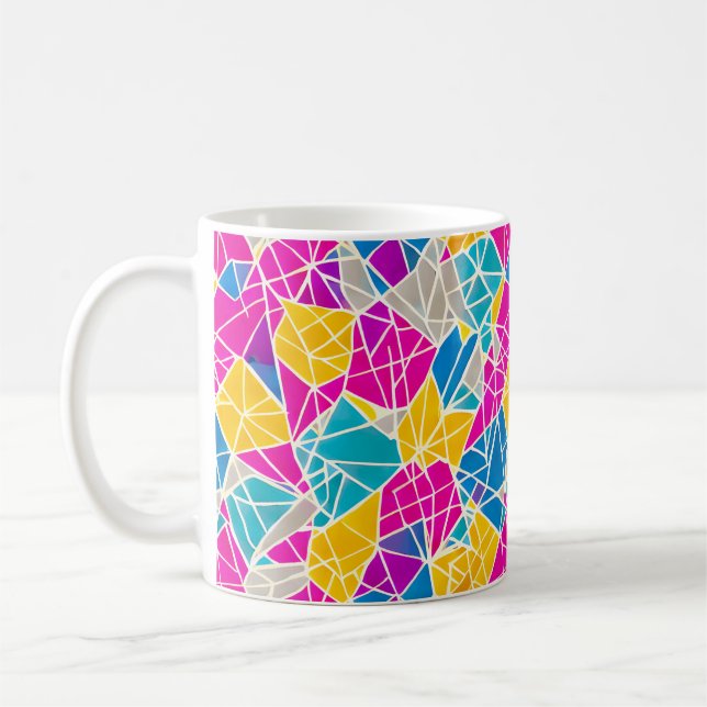 Mug Formes et lignes géométriques en couleur vive (Gauche)