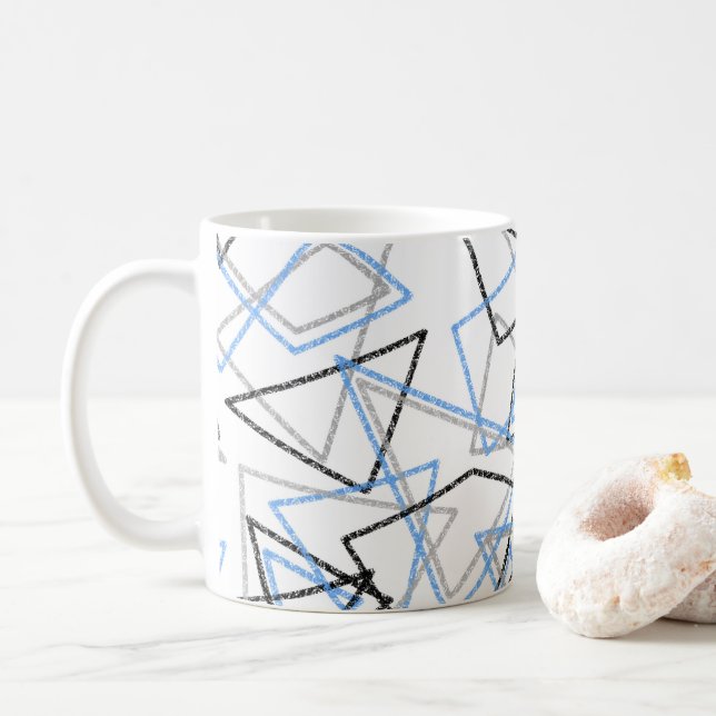 Mug Formes géométriques à la craie sur blanc  (Avec donut)