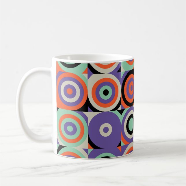 Mug Formes géométriques, Conception Vintage Abstraite. (Gauche)