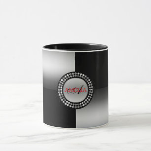 Mug Formes géométriques en argent et noir