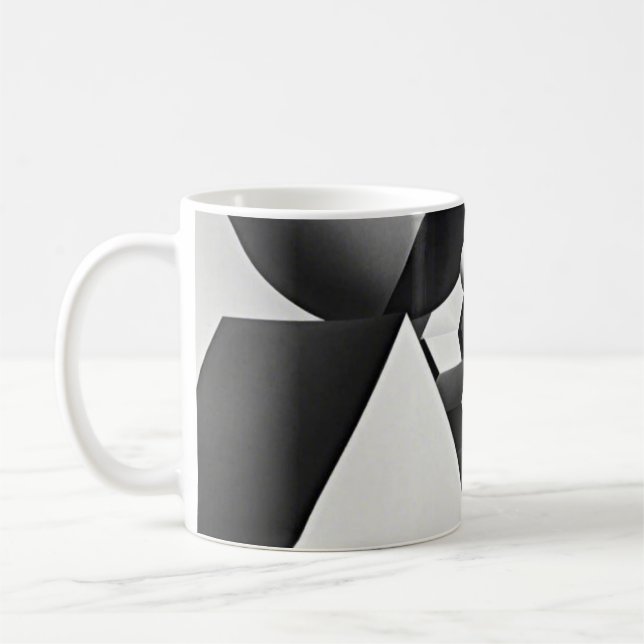 Mug Formes géométriques en noir blanc gris (Gauche)