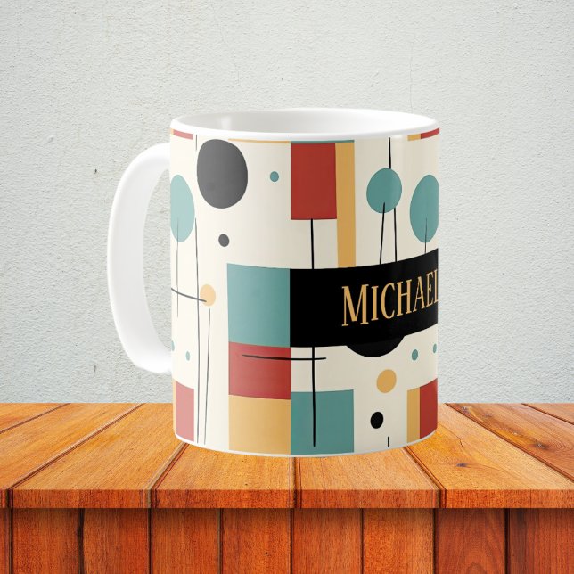 Mug Formes géométriques modernes avec nom (Créateur téléchargé)