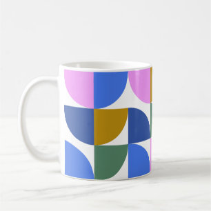 Mug Formes géométriques modernes et colorées Bleu pour
