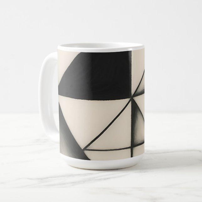 Mug Formes Géométriques Monochromes Audacieuses (Devant gauche)