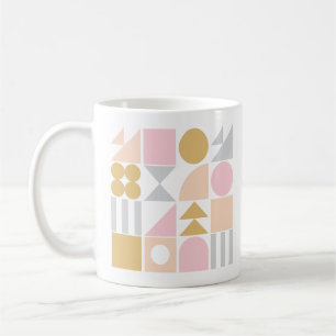 Mug Formes géométriques Motif en rose et or pastel