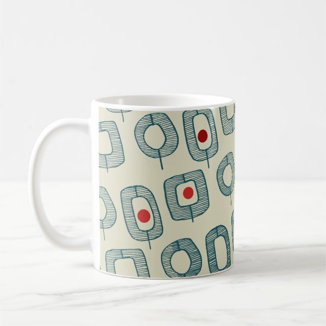 Mug Formes géométriques ouvertes vertes avec des point (Gauche)