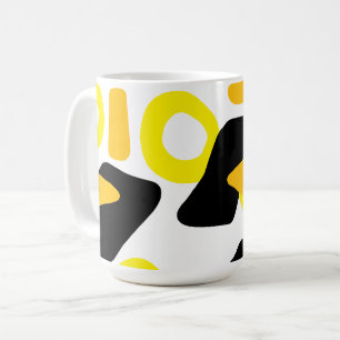 Mug Formes modernes abstraites jaune orange noir