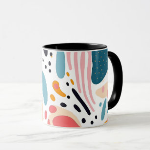 Mug Formes organiques abstraites colorées motif bohème