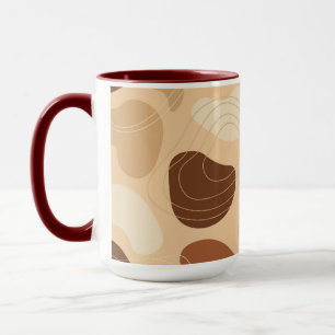 Mug Formes organiques motif marron et beige