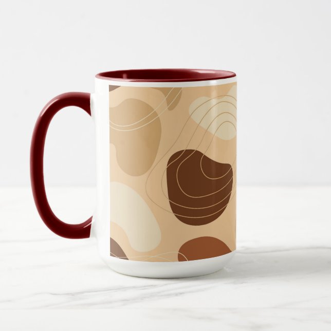 Mug Formes organiques motif marron et beige (Gauche)