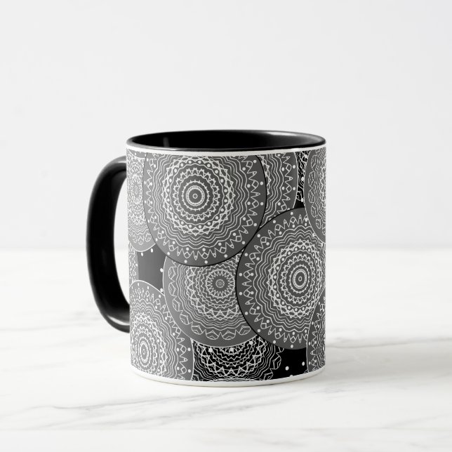 Mug Formes rondes cercles géométriques modernes abstra (Devant gauche)
