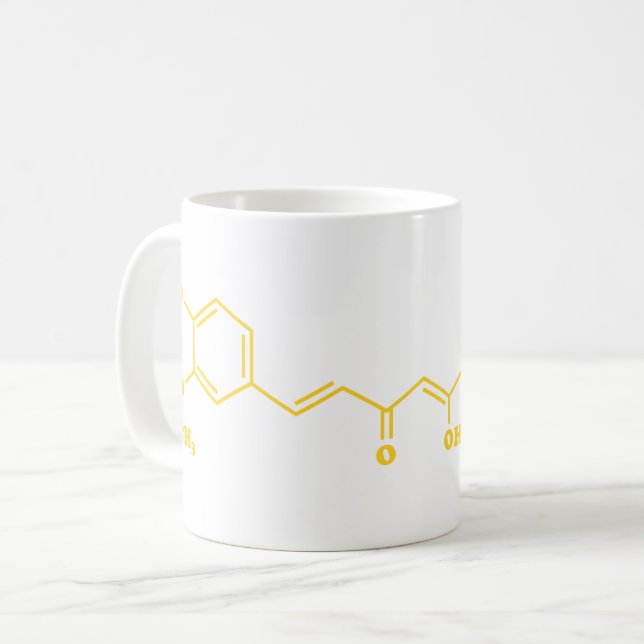 Mug Formule chimique moléculaire de curcumin curcumin  (Devant gauche)