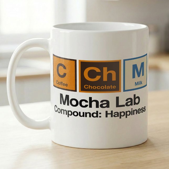 Mug Formule de café périodique amusante Mocha Lab (Créateur téléchargé)