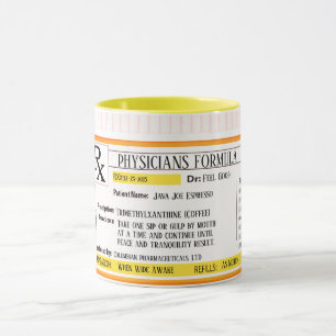 Mug Formule d'ordonnance médicale RX