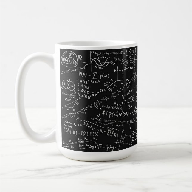 Mug Formule mathématique noir et blanc (Gauche)