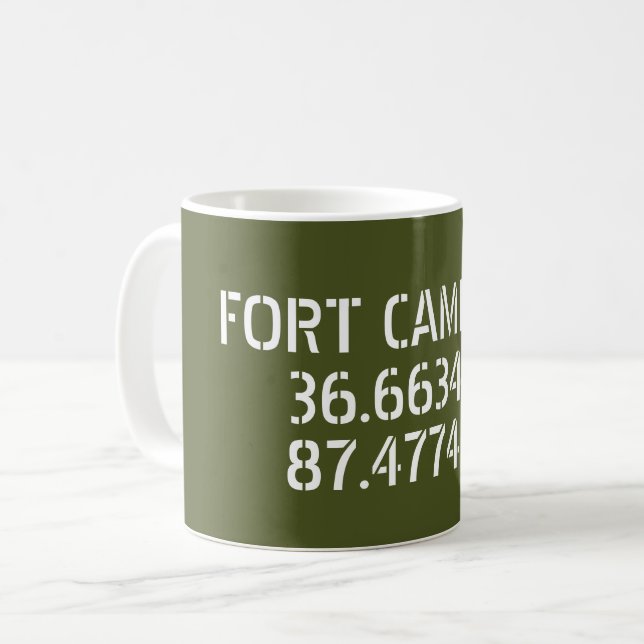 Mug Fort Campbell Latitude Longitude (Devant gauche)