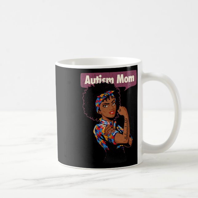 Mug Forte Autisme Mère Sensibilisation Afro Mère Fille (Droite)