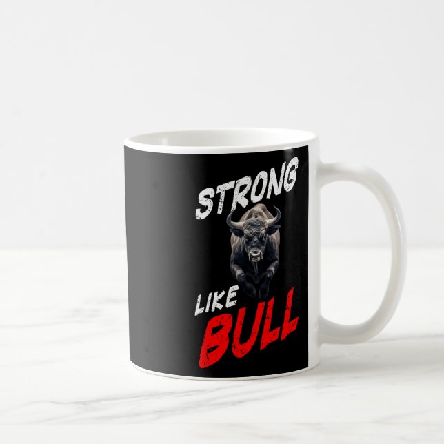 Mug Forte Comme Taureau Powerlifter Bodybuilding Gym (Droite)