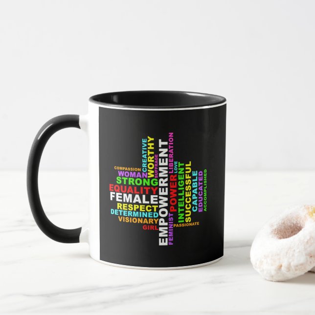 Mug Forte femme Word Cloud (Avec donut)