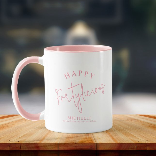Mug Fortylicious 40th Birthday Gift Fun Elegant Script (Créateur téléchargé)