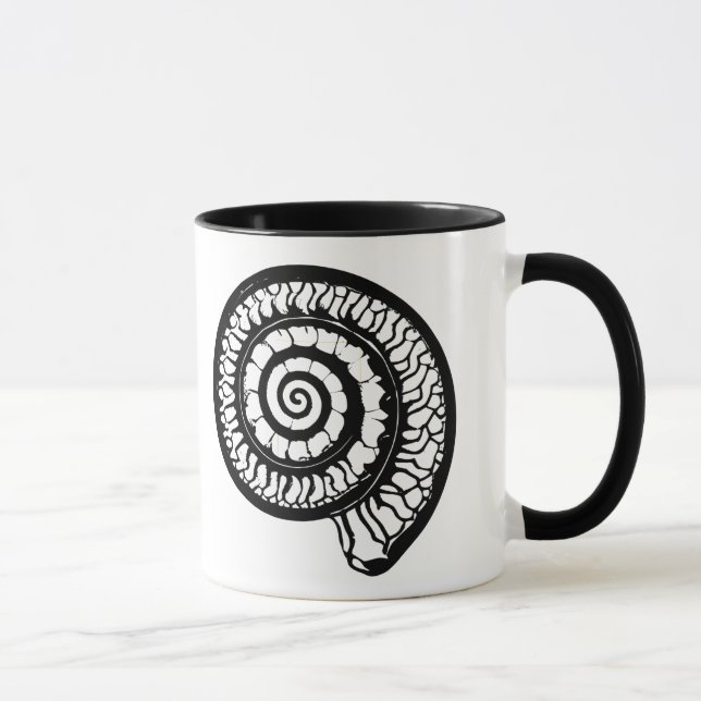Mug Fossil d'ammonite - Coquillage de la spirale (Droite)