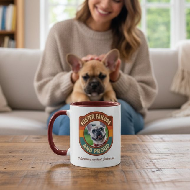 Mug Foster Failure and Proud Retro Animal Rescue Gift (Animal foster failure photo coffee mug)