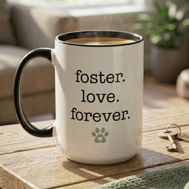 Mug Foster Love Forever Animal Rescue Adoption Gift (Animal rescue adoption gift mug)
