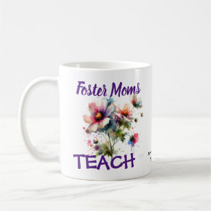 Mug Foster Moms enseigner rose & Indigo Aquarelle Flor