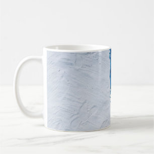 Mug Foulard floral bleu et noir sur sable blanc