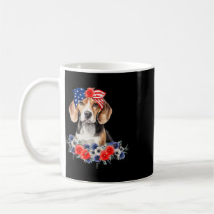 Mug Foulard pour chien Beagle Drapeau Américain 4 juil