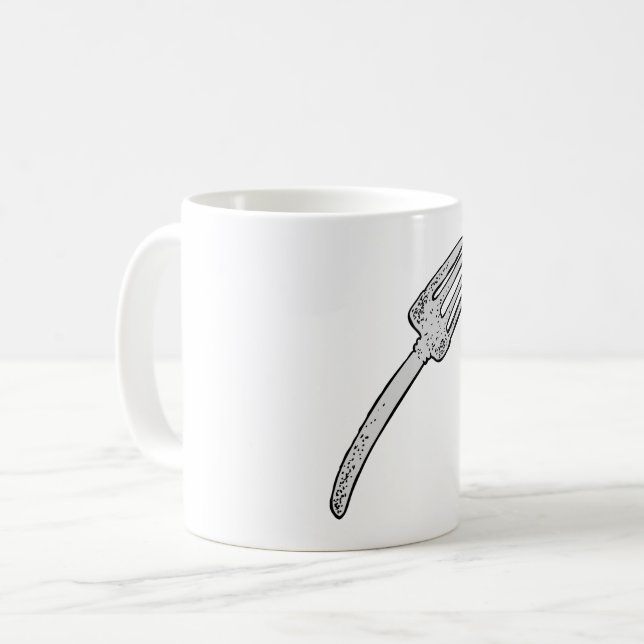 Mug Fourchette Rétro Vintage Rustique Couverts Rétro (Devant gauche)