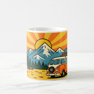 Mug Fourgonnette Rétro Camping Coucher de Soleil Vinta